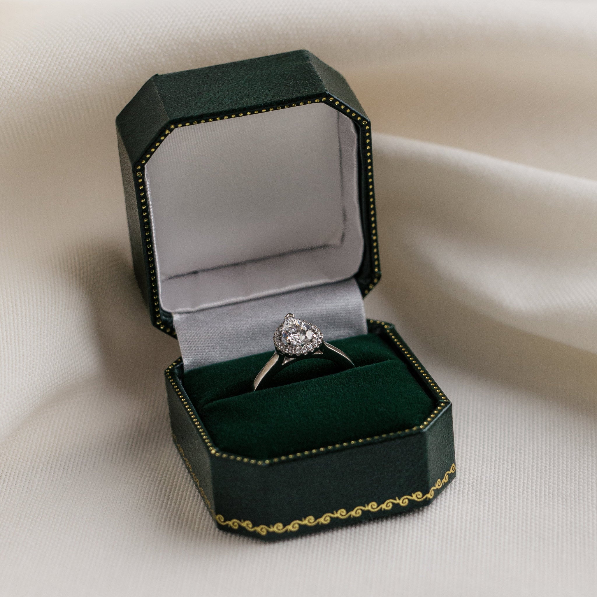 Default Title Cut Diamond Ring in − Pear Halo AtelierRings by SKH