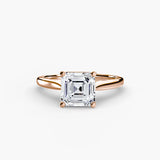 Asscher cut diamond ring in rose gold - AtelierRings by SKH