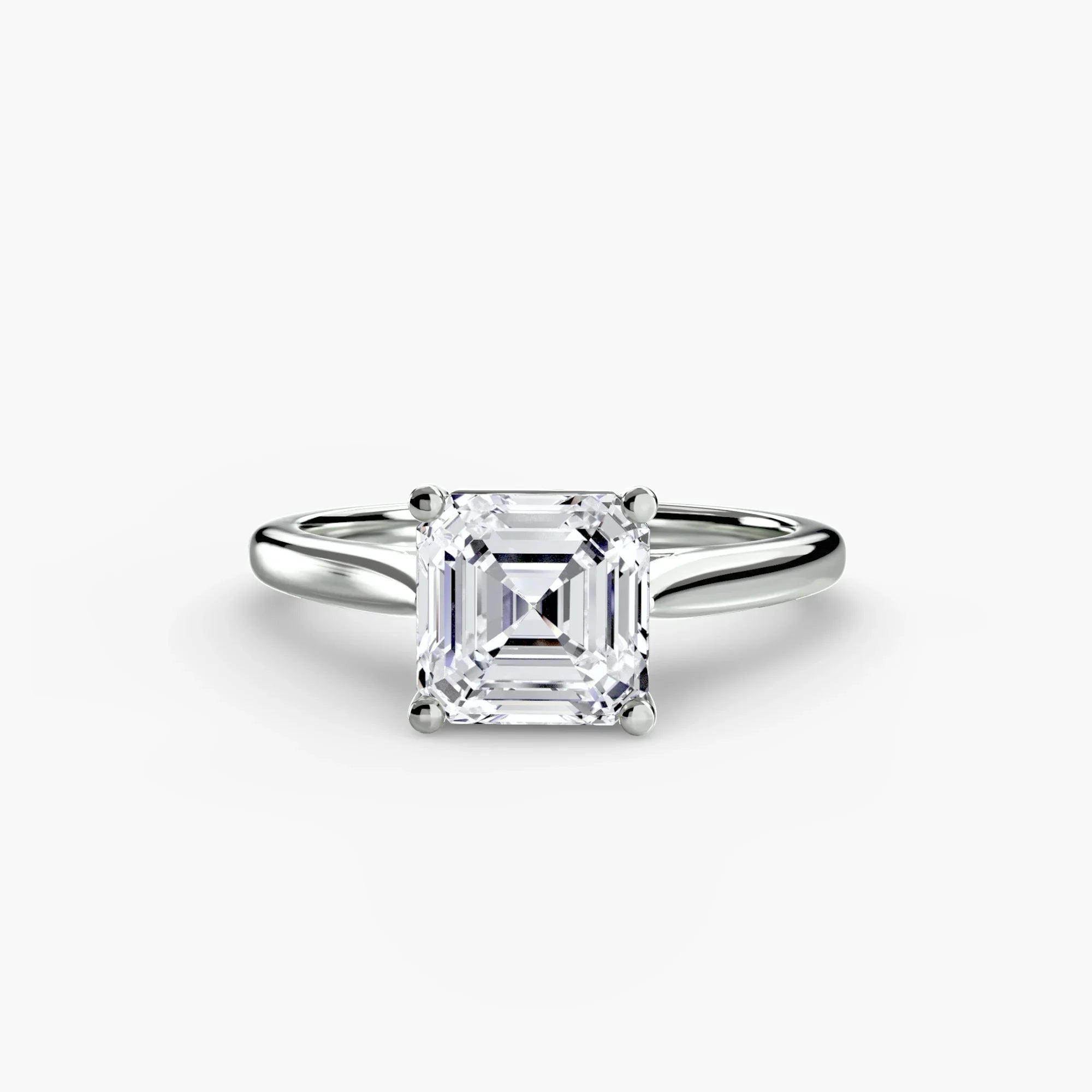 Asscher cut diamond ring in white gold or platinum - AtelierRings by SKH