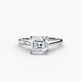 Asscher cut diamond ring in white gold or platinum - AtelierRings by SKH