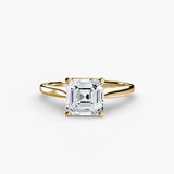 Asscher cut diamond ring in yellow gold - AtelierRings by SKH