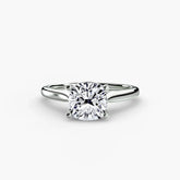 Cushion cut diamond ring in white gold or platinum - AtelierRings by SKH