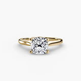 Cushion cut diamond ring in yellow gold - AtelierRings by SKH