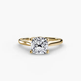 Cushion cut diamond ring in yellow gold - AtelierRings by SKH