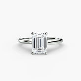 Emerald cut diamond ring in white gold or platinum - AtelierRings by SKH