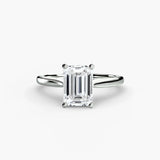 Emerald cut diamond ring in white gold or platinum - AtelierRings by SKH