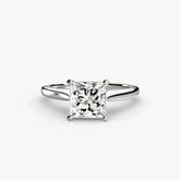 Princess cut diamond ring in white gold or platinum - AtelierRings by SKH