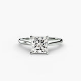 Princess cut diamond ring in white gold or platinum - AtelierRings by SKH