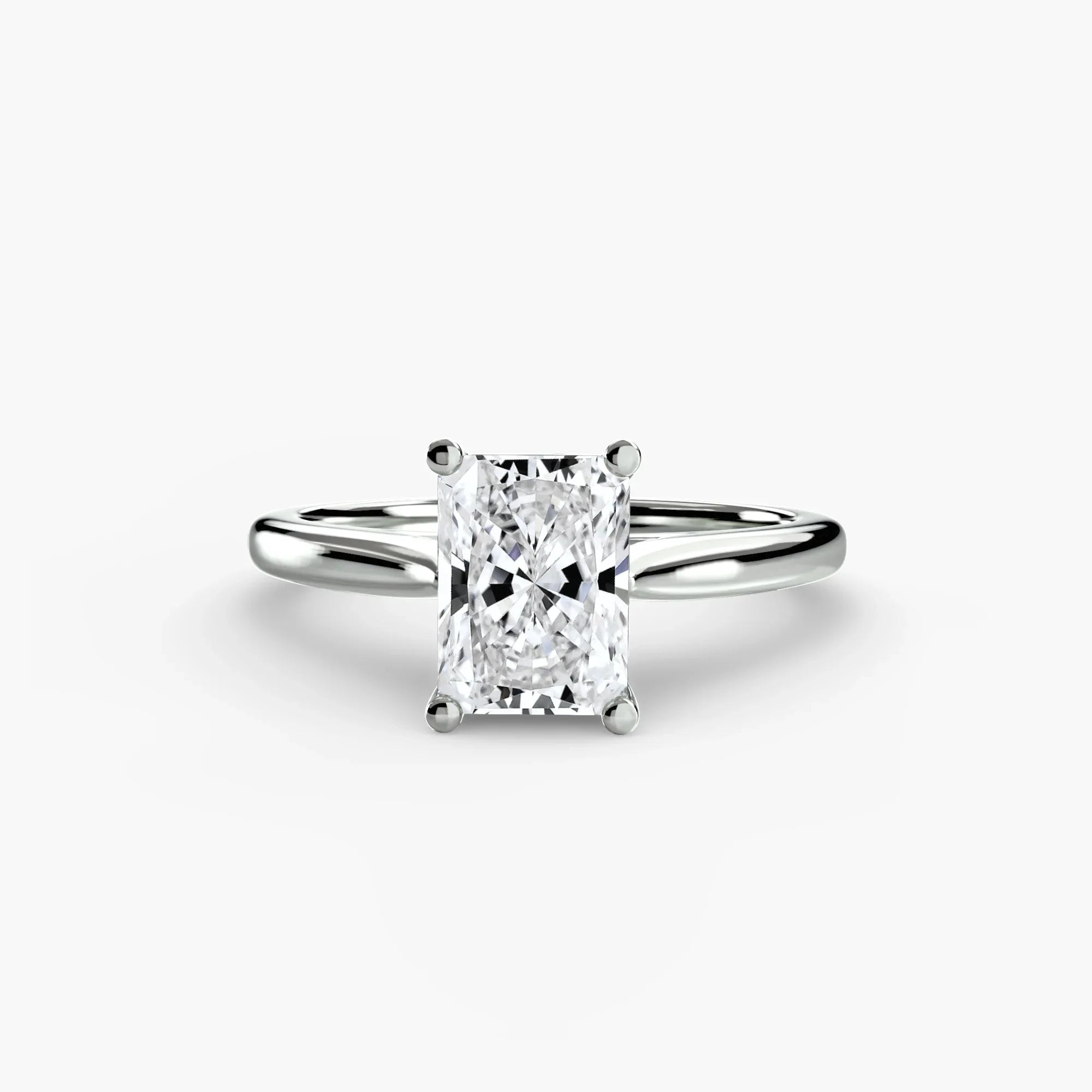 Radiant cut diamond ring in white gold or platinum - AtelierRings by SKH