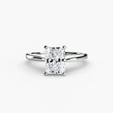 Radiant cut diamond ring in white gold or platinum - AtelierRings by SKH