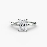 Radiant cut diamond ring in white gold or platinum - AtelierRings by SKH