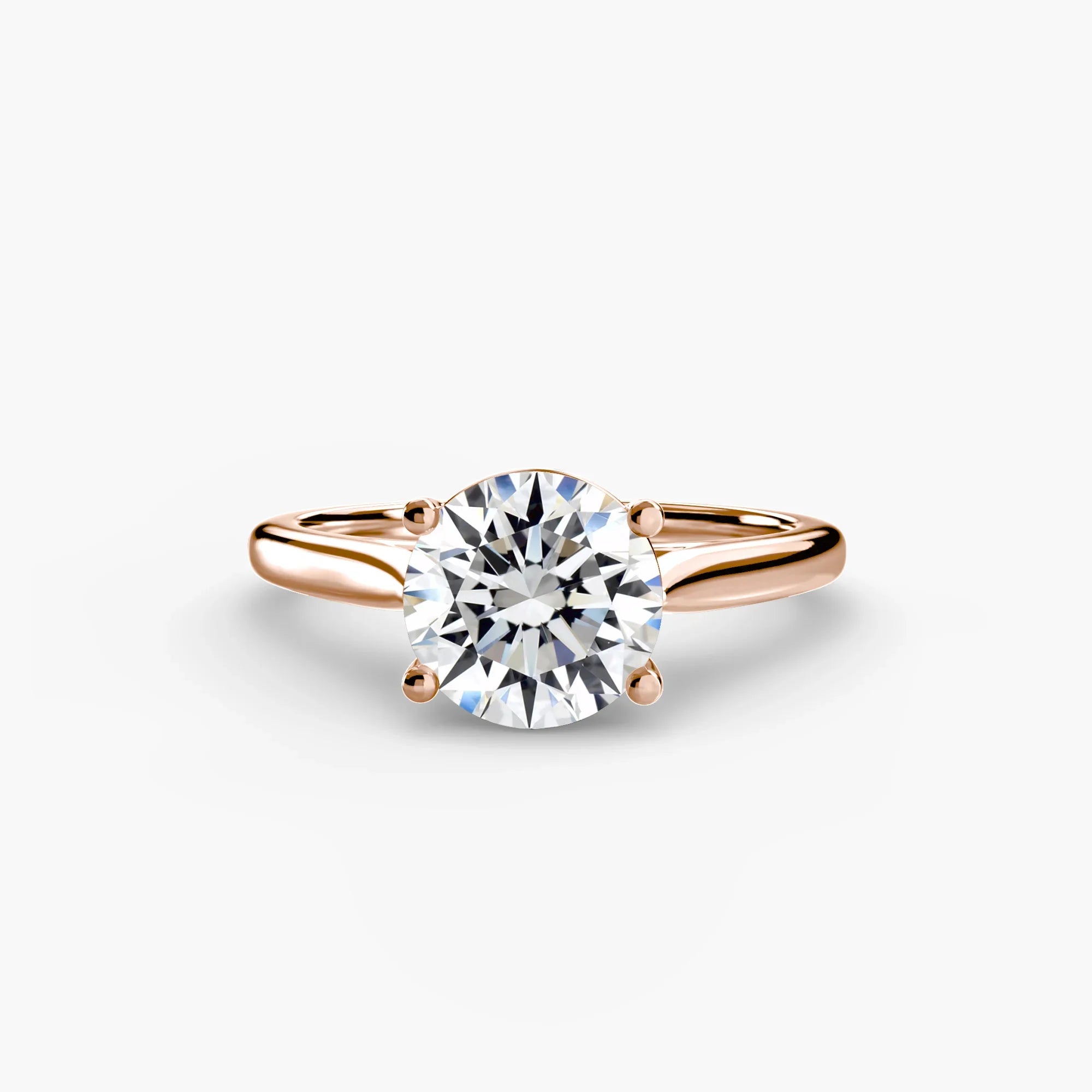 Round cut diamond ring in rose gold - AtelierRings by SKH