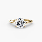 Round cut diamond ring in yellow gold - AtelierRings by SKH