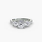 Cushion cut diamond ring in white gold or platinum - AtelierRings by SKH