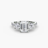 Emerald cut diamond ring in white gold or platinum - AtelierRings by SKH