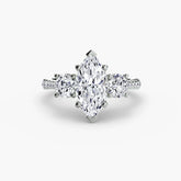 Marquise cut diamond ring in white gold or platinum - AtelierRings by SKH