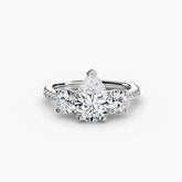 Pear cut diamond ring in white gold or platinum - AtelierRings by SKH
