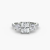 Radiant cut diamond ring in white gold or platinum - AtelierRings by SKH