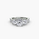 Cushion cut diamond ring in white gold or platinum - AtelierRings by SKH