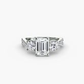 Emerald cut diamond ring in white gold or platinum - AtelierRings by SKH