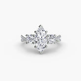 Marquise cut diamond ring in white gold or platinum - AtelierRings by SKH