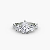 Pear cut diamond ring in white gold or platinum - AtelierRings by SKH