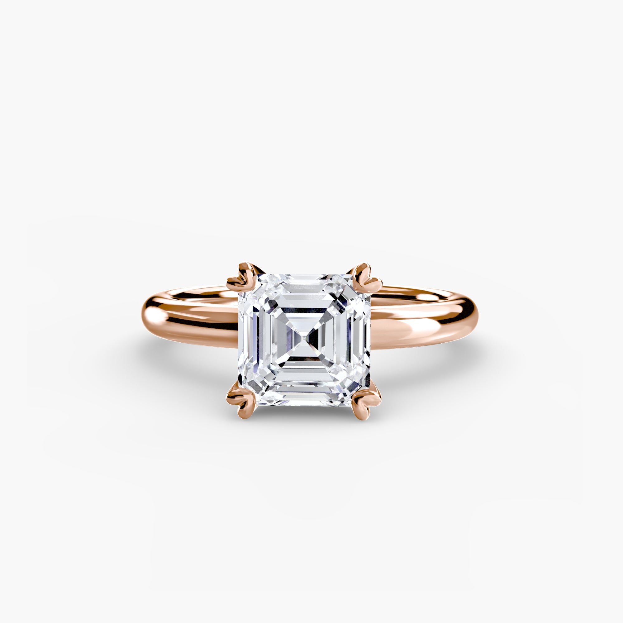 Asscher cut diamond ring in rose gold - AtelierRings by SKH