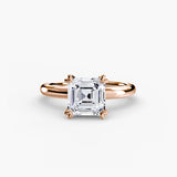 Asscher cut diamond ring in rose gold - AtelierRings by SKH