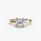 Cushion cut diamond ring in yellow gold - AtelierRings by SKH