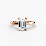 Emerald cut diamond ring in rose gold - AtelierRings by SKH