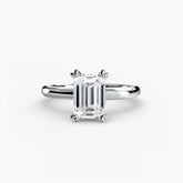 Emerald cut diamond ring in white gold or platinum - AtelierRings by SKH
