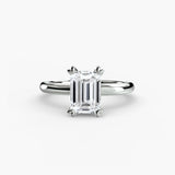 Emerald cut diamond ring in white gold or platinum - AtelierRings by SKH