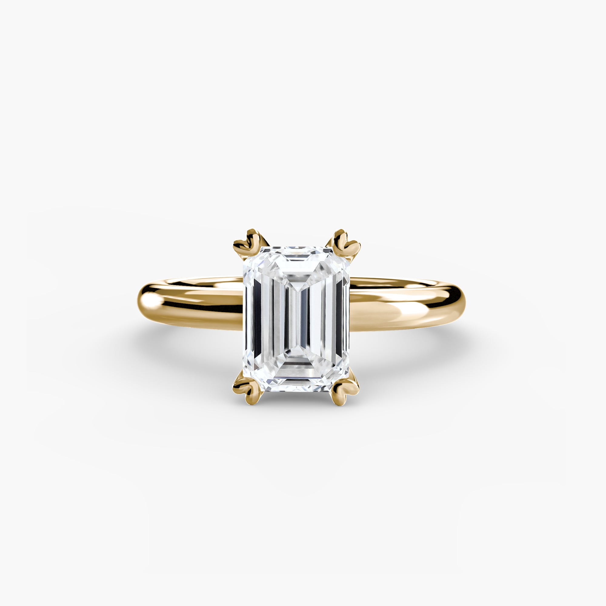 Emerald cut diamond ring in yellow gold - AtelierRings by SKH
