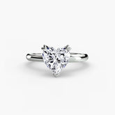 Heart cut diamond ring in white gold or platinum - AtelierRings by SKH