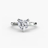 Heart cut diamond ring in white gold or platinum - AtelierRings by SKH