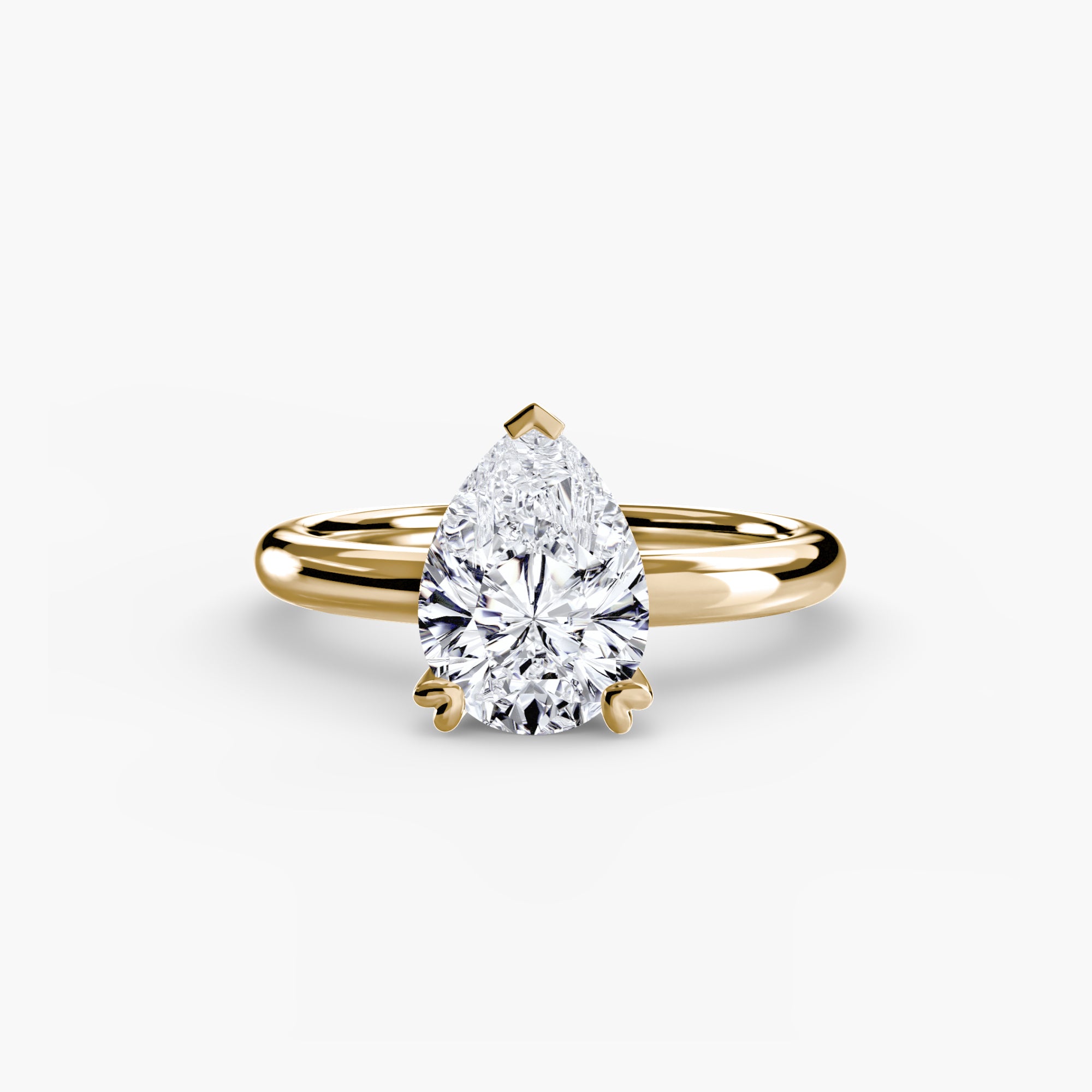 Pear cut diamond ring in yellow gold - AtelierRings by SKH