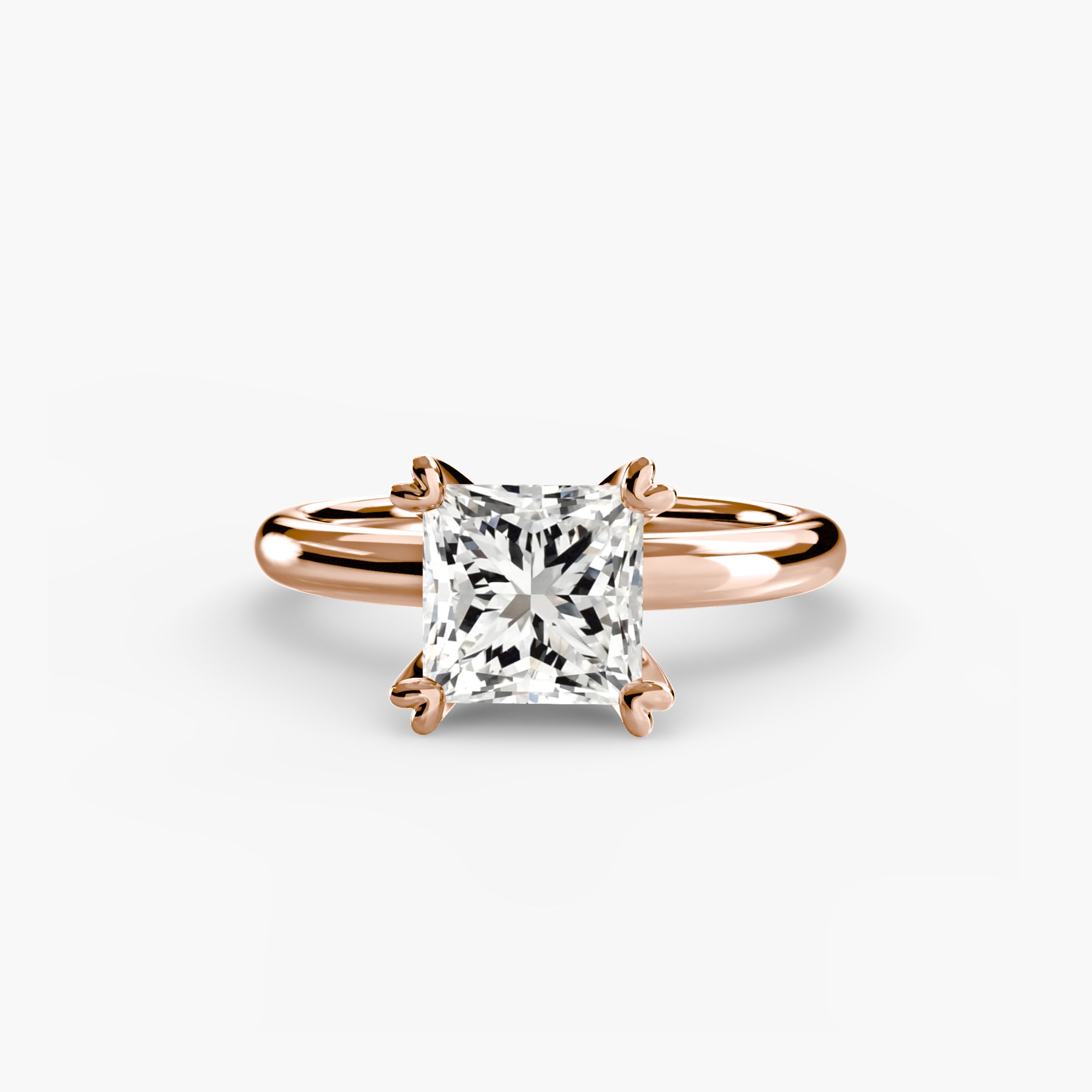 Princess cut diamond ring in rose gold - AtelierRings by SKH