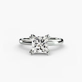 Princess cut diamond ring in white gold or platinum - AtelierRings by SKH