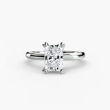 Radiant cut diamond ring in white gold or platinum - AtelierRings by SKH