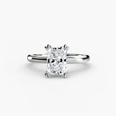 Radiant cut diamond ring in white gold or platinum - AtelierRings by SKH