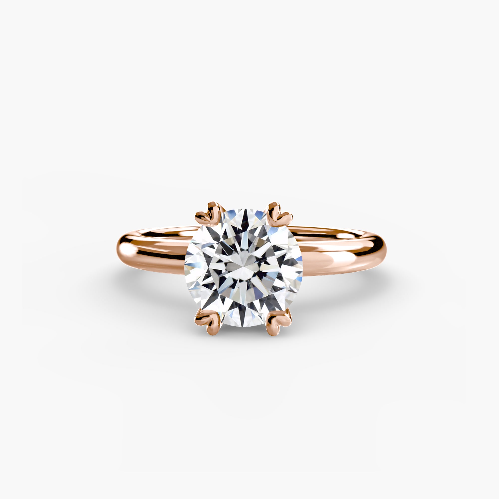Round cut diamond ring in rose gold - AtelierRings by SKH