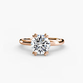 Round cut diamond ring in rose gold - AtelierRings by SKH