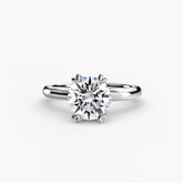 Round cut diamond ring in white gold or platinum - AtelierRings by SKH