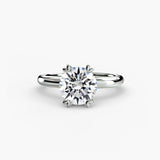 Round cut diamond ring in white gold or platinum - AtelierRings by SKH