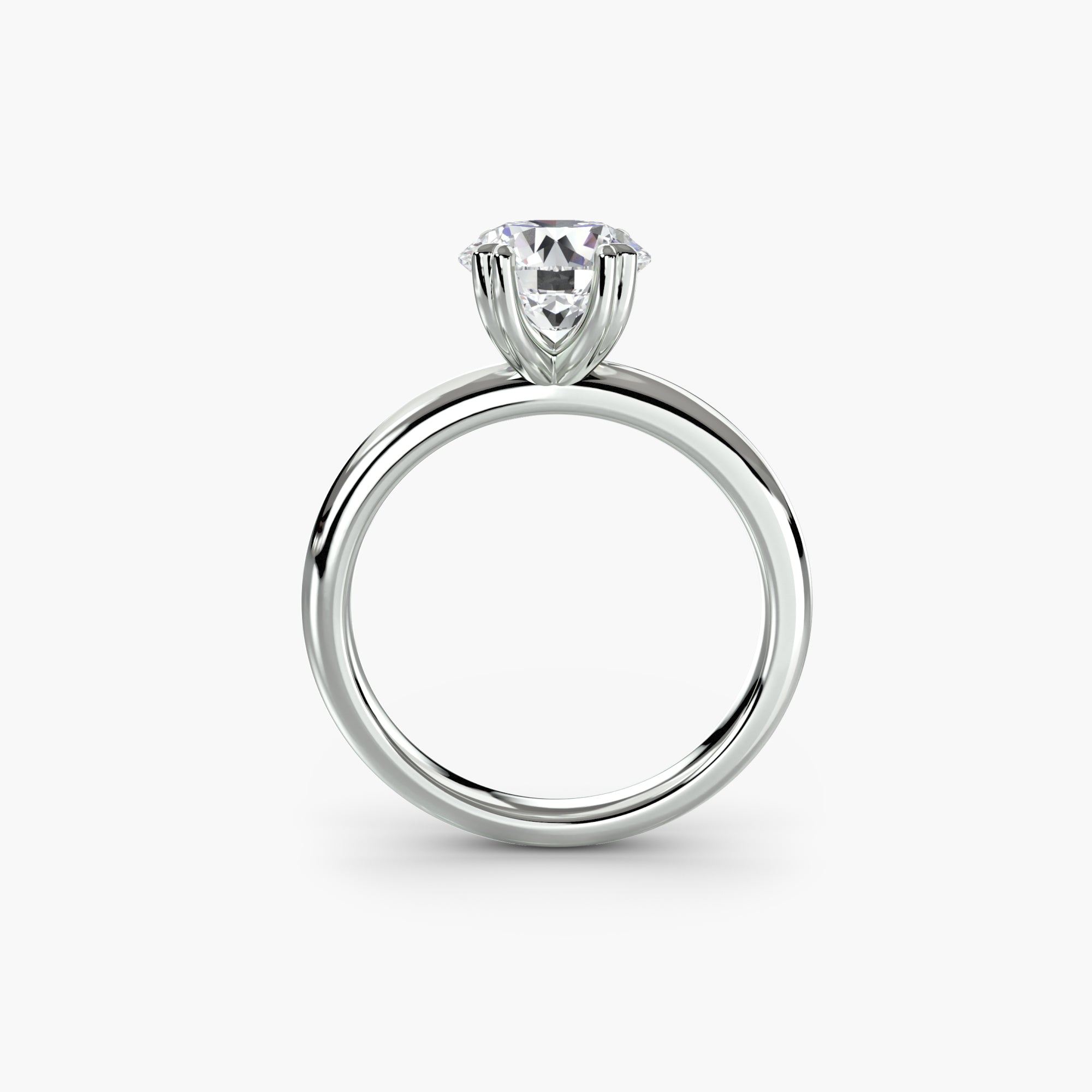 Round cut diamond ring in white gold or platinum - AtelierRings by SKH