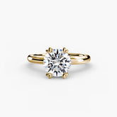 Round cut diamond ring in yellow gold - AtelierRings by SKH