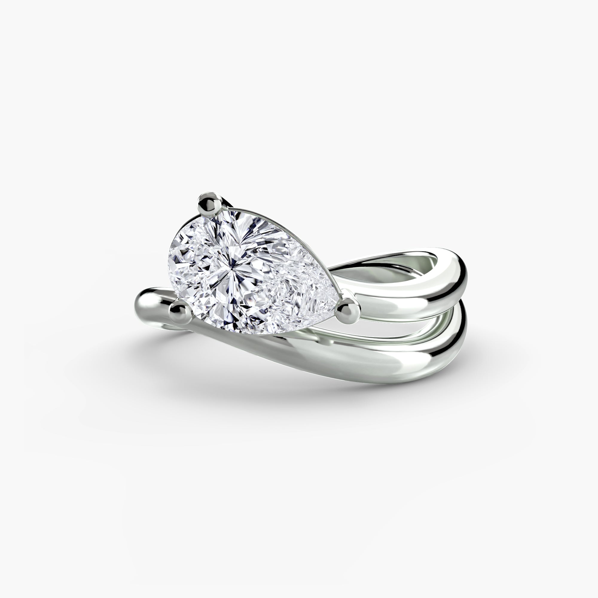 Diamond ring in white gold or platinum - AtelierRings by SKH
