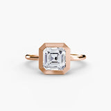 Asscher cut diamond ring in rose gold - AtelierRings by SKH