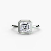 Asscher cut diamond ring in white gold or platinum - AtelierRings by SKH