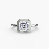 Asscher cut diamond ring in white gold or platinum - AtelierRings by SKH